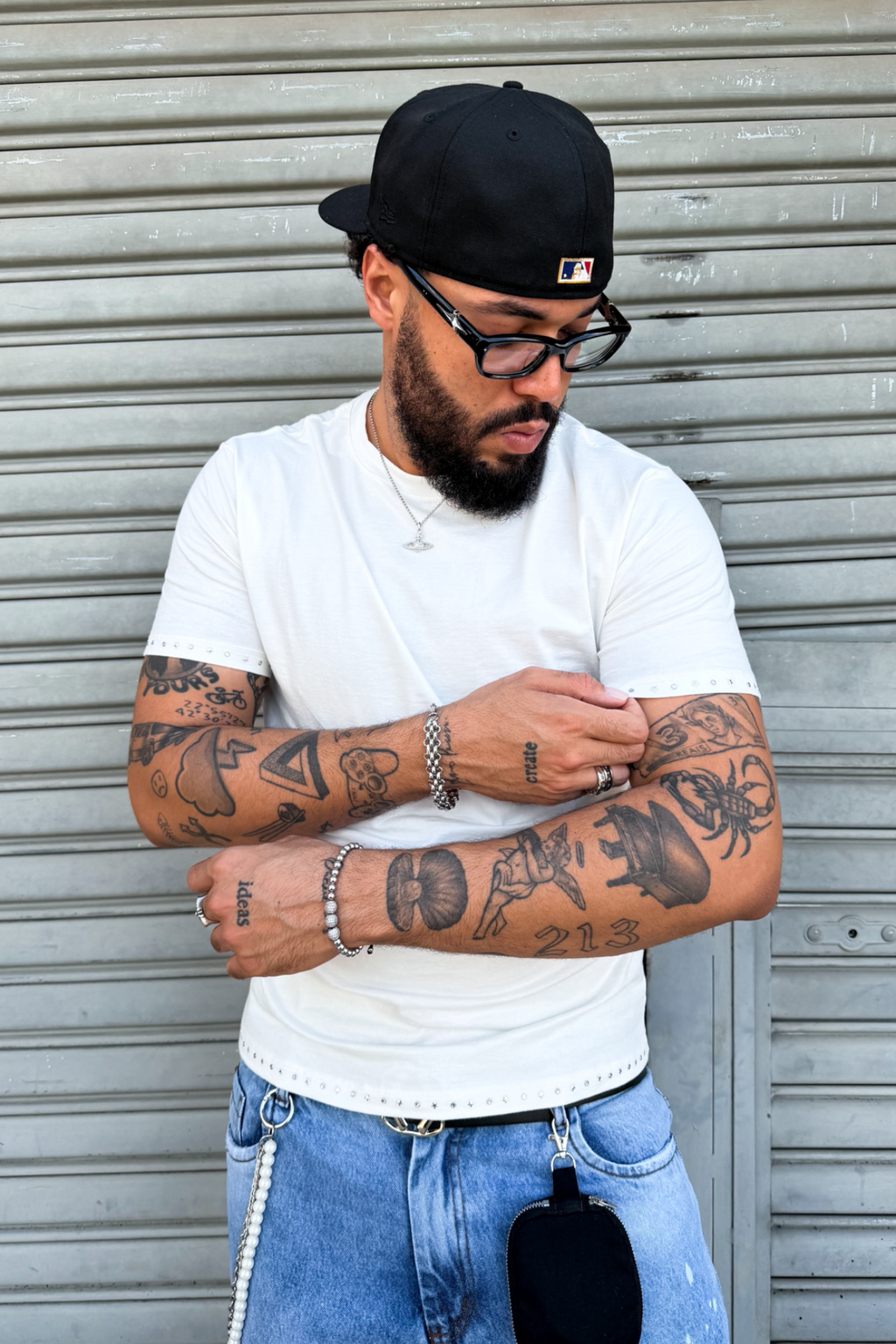 OFF WHITE STRASS BABY TEE