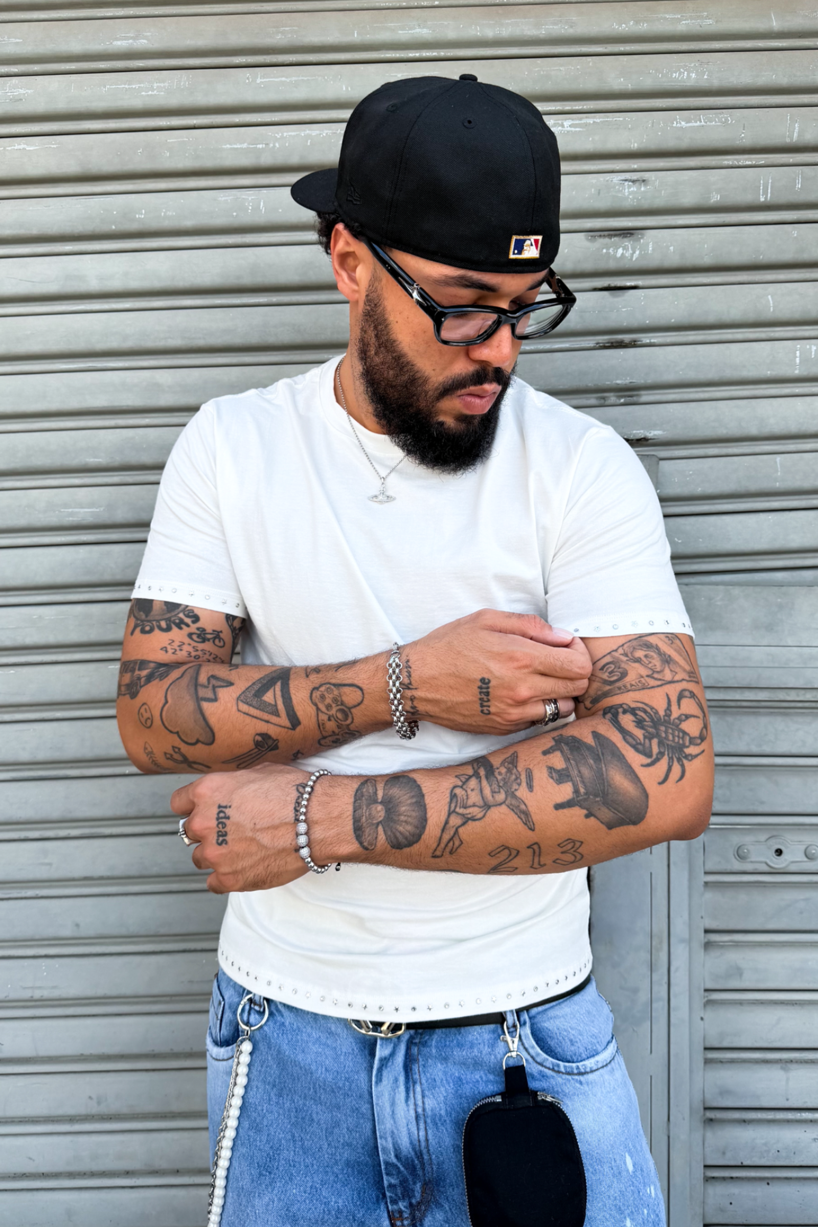 OFF WHITE STRASS BABY TEE