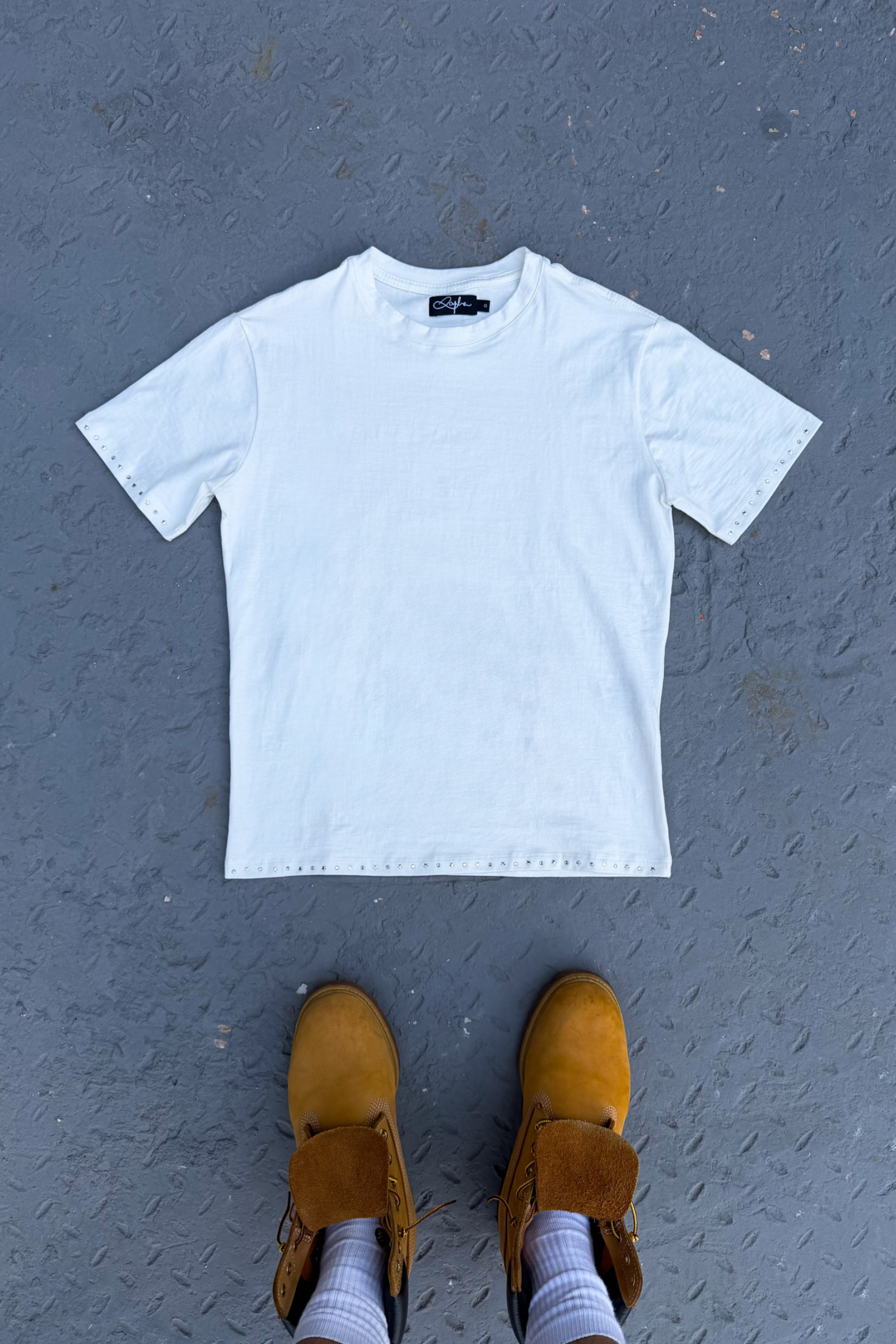 OFF WHITE STRASS BABY TEE