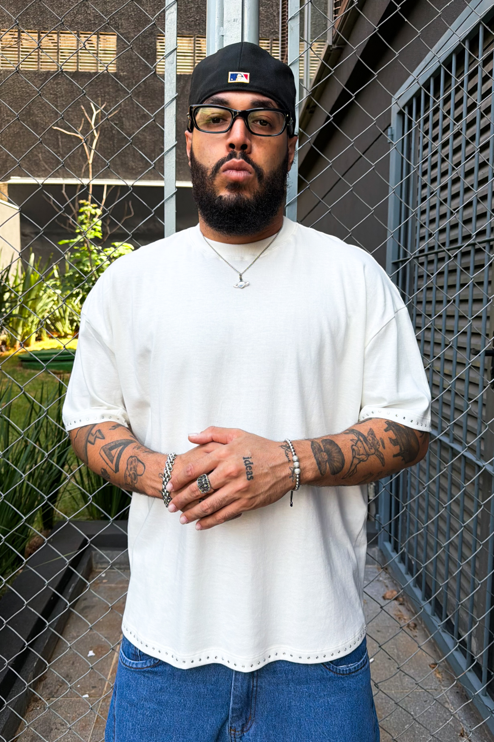 OFF WHITE STRASS TEE